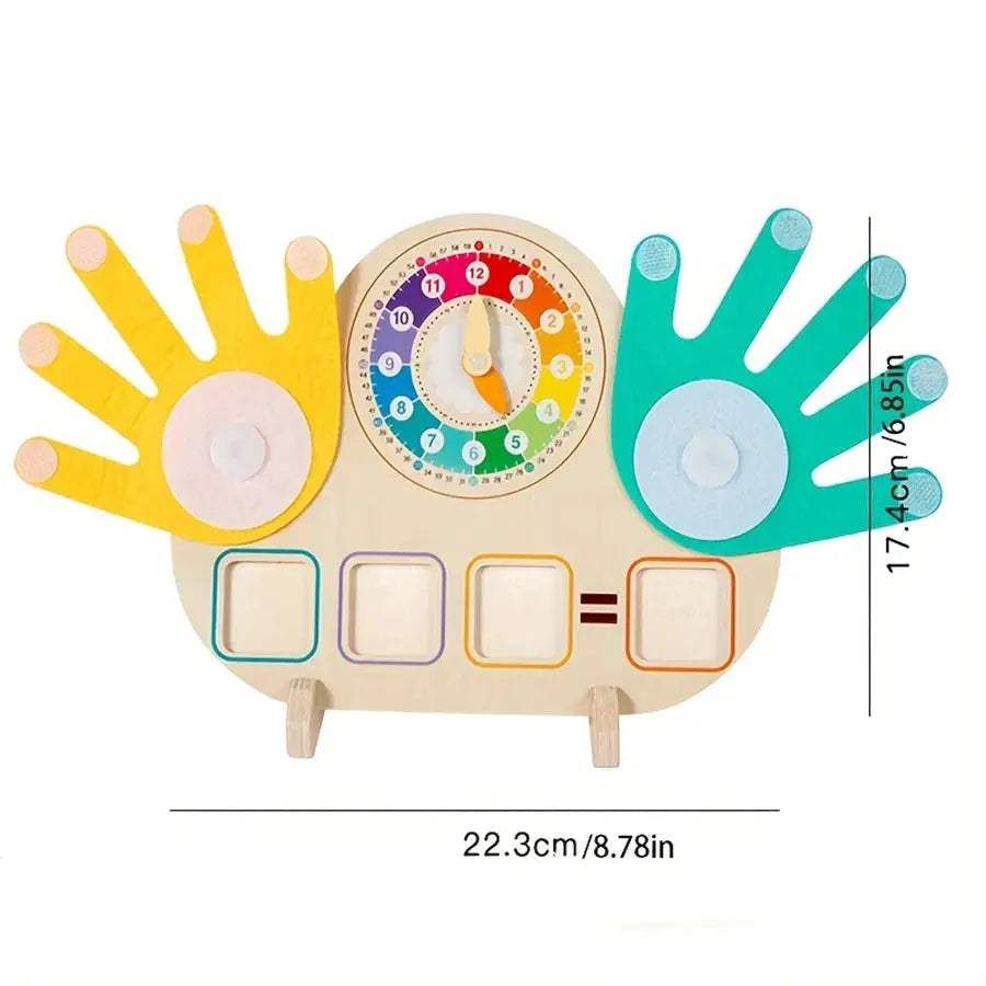 Wooden Kids Arithmetic Clock Toy For Time And Math Skills - ToylandEU
