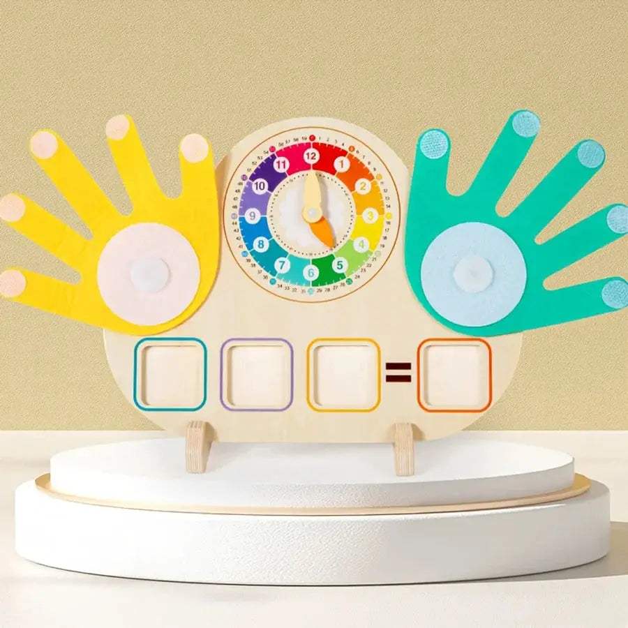 Wooden Kids Arithmetic Clock Toy For Time And Math Skills - ToylandEU