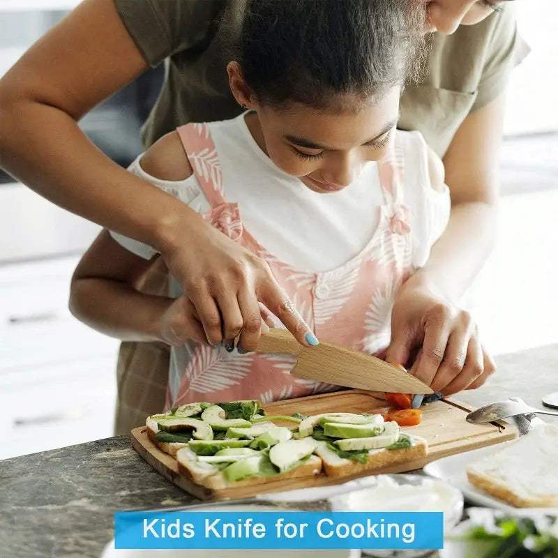  Wooden Kids Knife Safe Kitchen Toy Dinosaur Cutter -  ToylandEU™