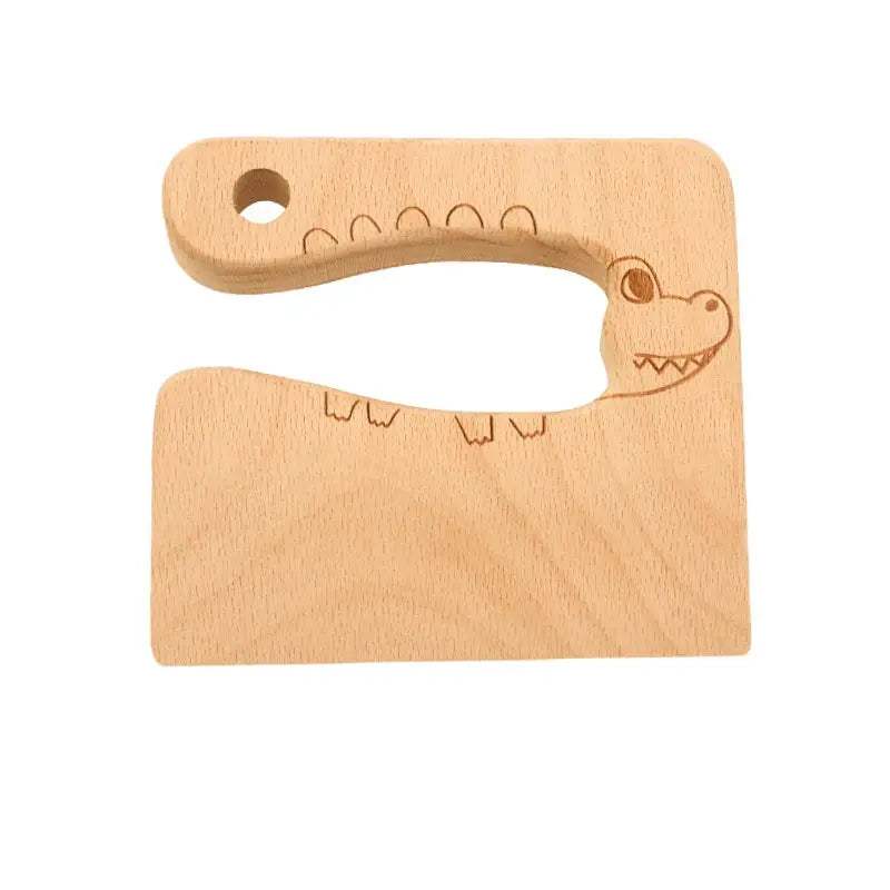  Wooden Kids Knife Safe Kitchen Toy Dinosaur Cutter -  ToylandEU™