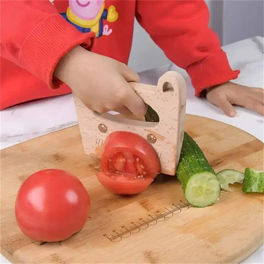  Wooden Kids Knife Safe Kitchen Toy Dinosaur Cutter -  ToylandEU™