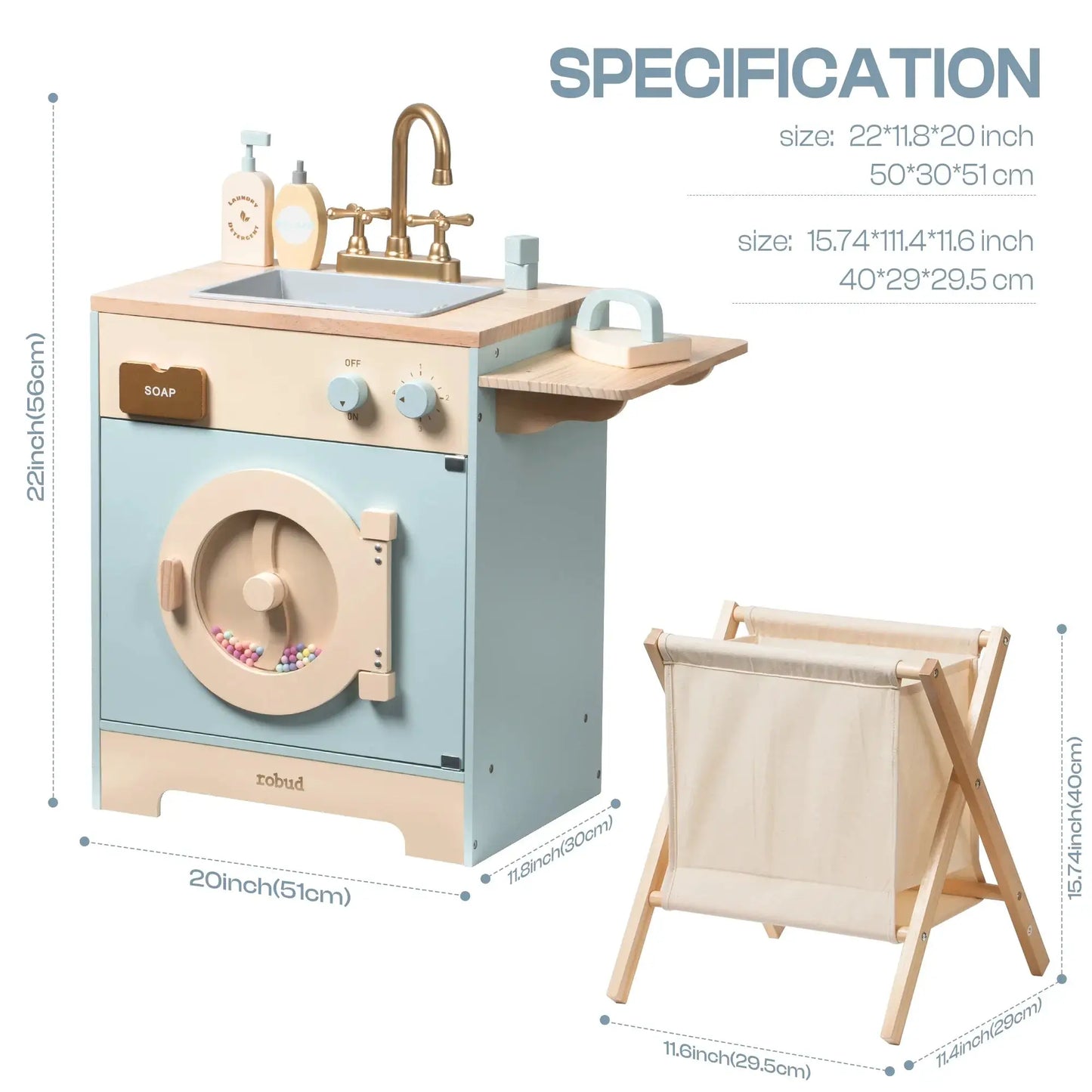  Wooden Kitchen Playset Realistic Fridge And Oven For Kids -  ToylandEU™