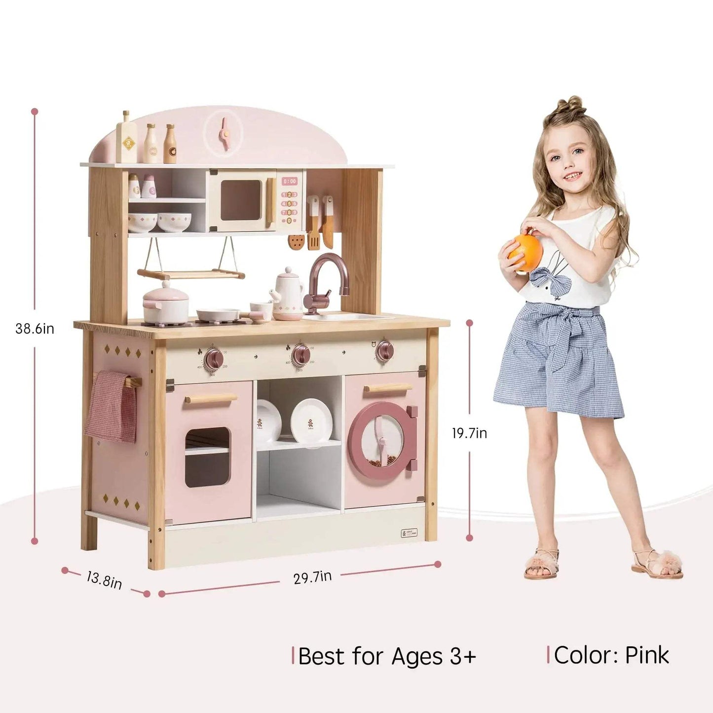  Wooden Kitchen Playset Realistic No Electric Cooking -  ToylandEU™
