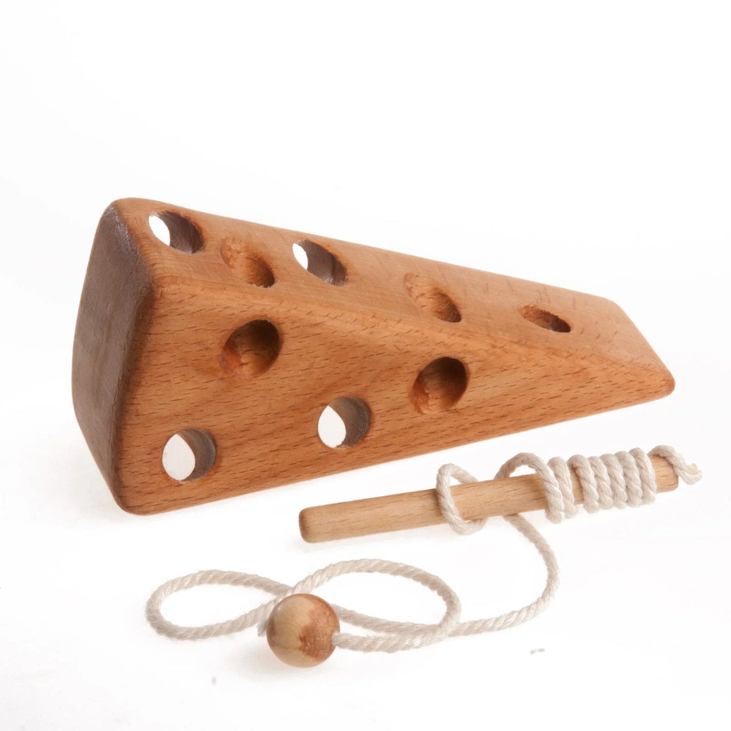 Wooden Lacing Cheese Toy for Toddlers Builds Fine Motor Skills - ToylandEU