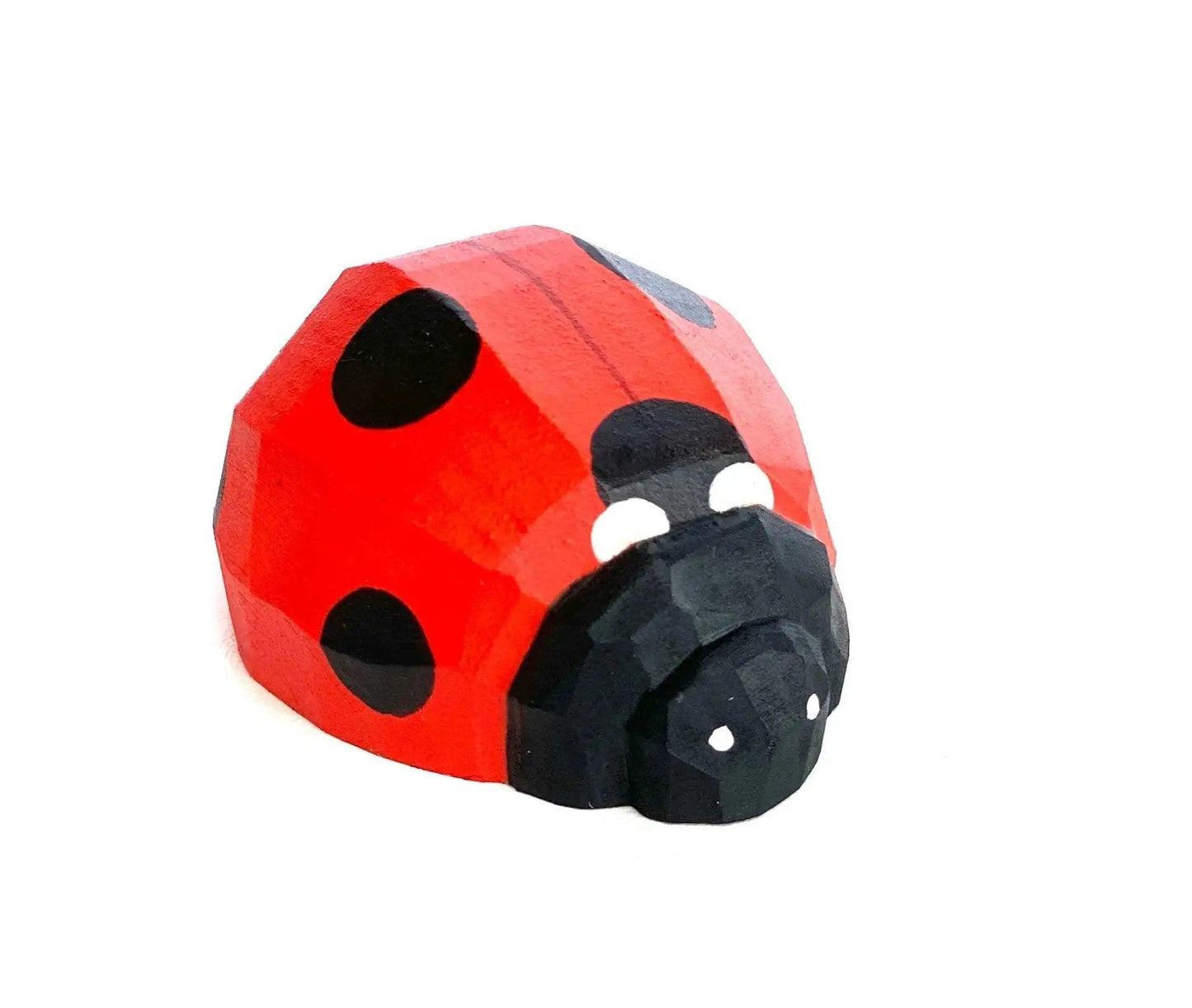  Wooden Ladybug Figurine Handcrafted Non Toxic Paint -  ToylandEU™