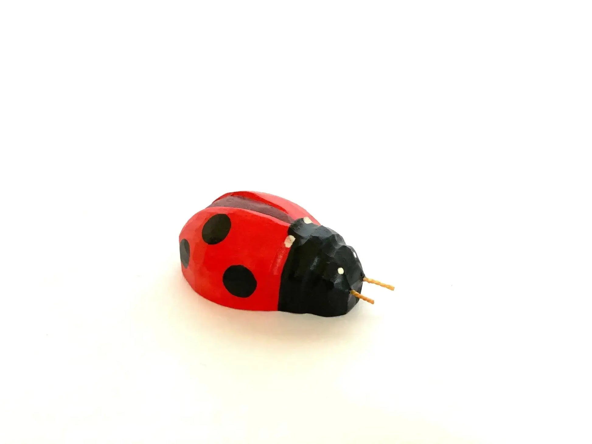 Handcrafted Wooden Ladybug Figurine Toy With Non Toxic Paint - ToylandEU