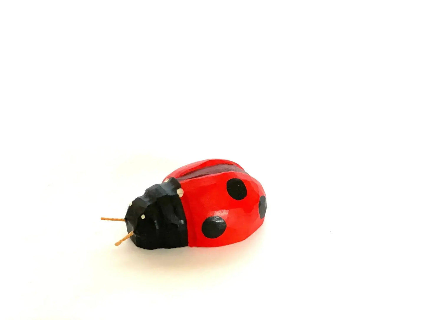 Handcrafted Wooden Ladybug Figurine Toy With Non Toxic Paint - ToylandEU
