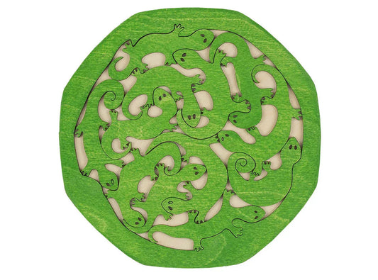 Wooden Lizard Puzzle Mind Challenge In Octagon Frame - ToylandEU