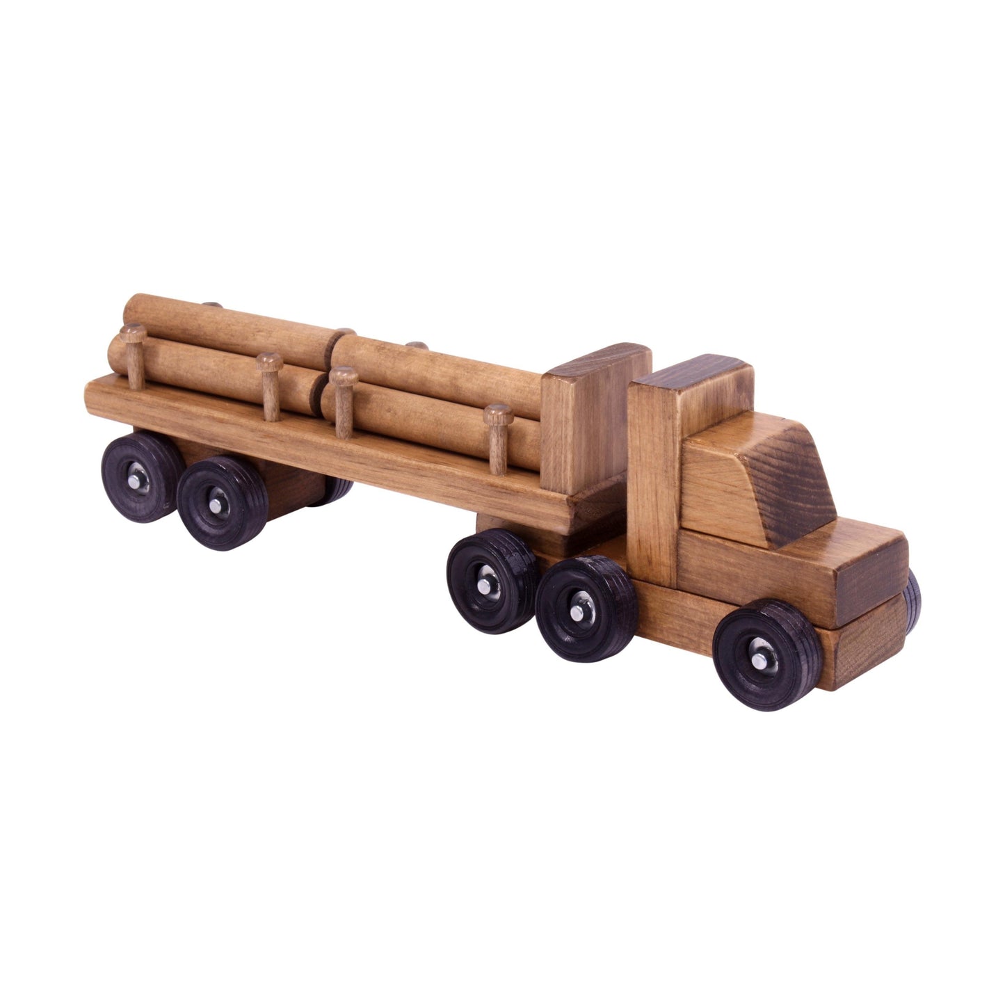 Wooden Log Truck Toy Amish Made With Removable Logs
