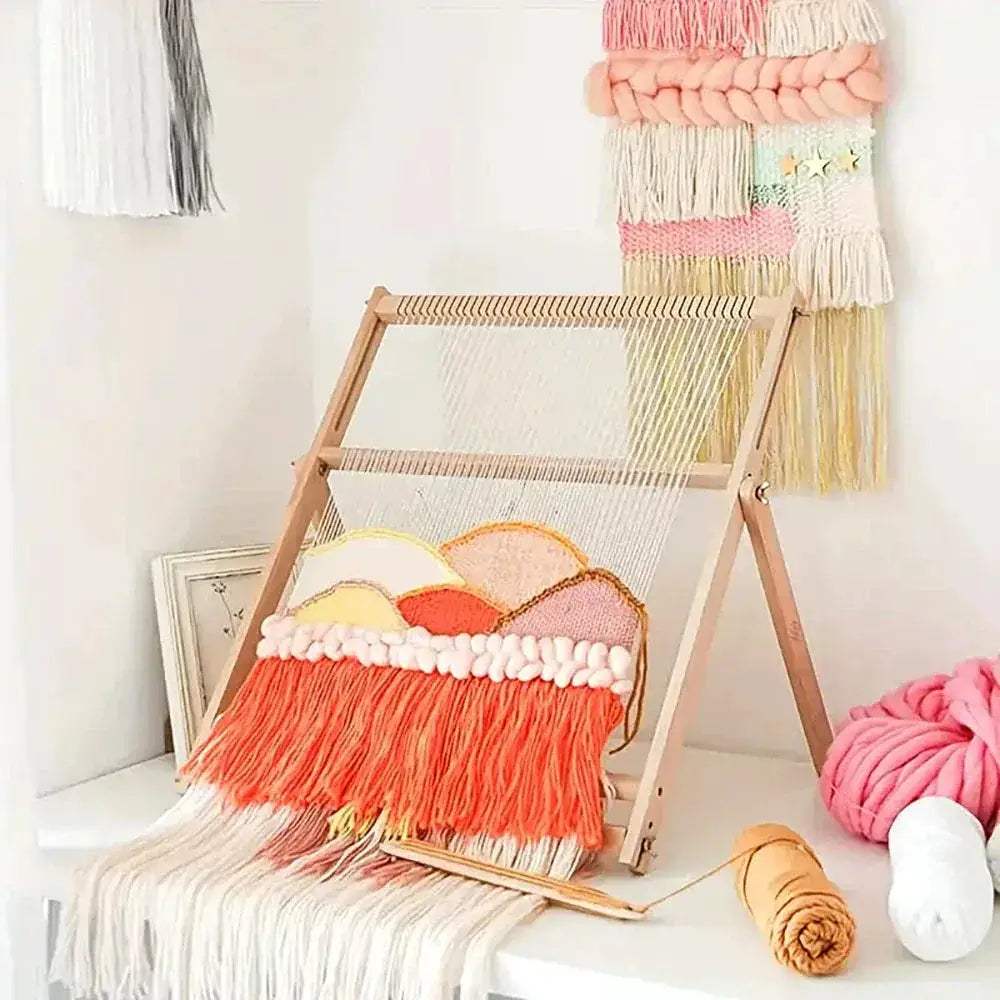 Wooden Loom for DIY Weaving and Knitting with 35 Notches - ToylandEU