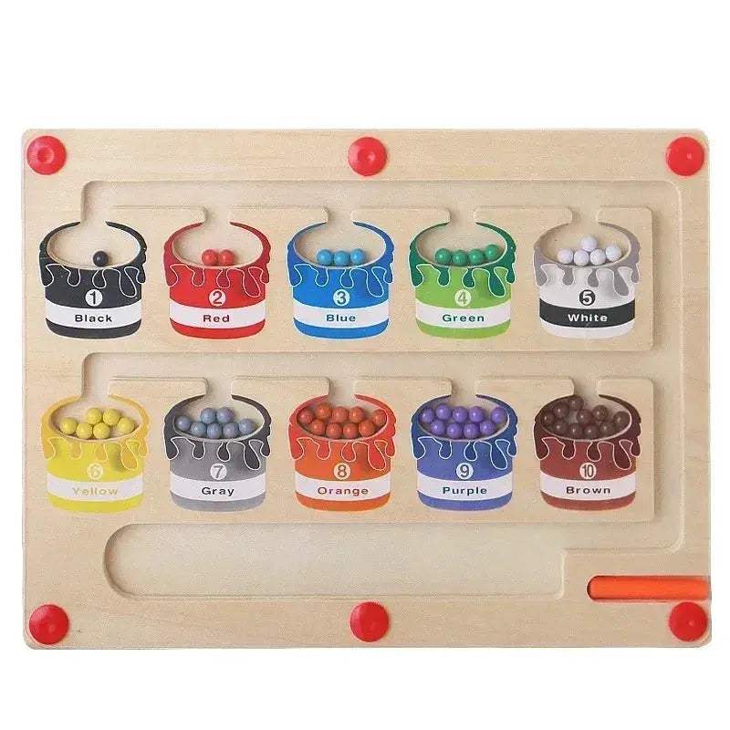 Wooden Magnetic Color Maze Educational Toy For Kids Montessori - ToylandEU