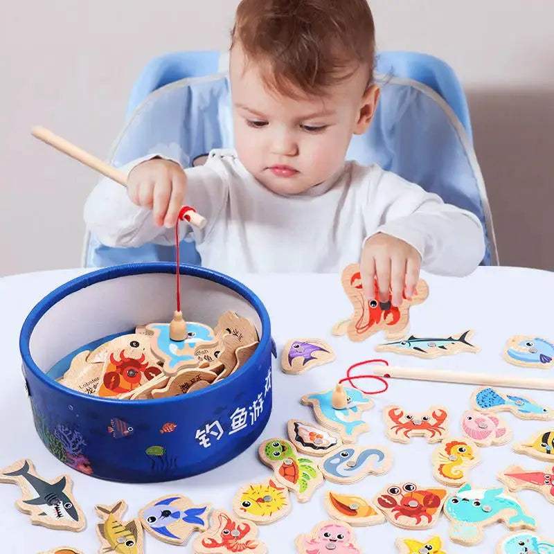 Wooden Magnetic Fishing Toy For Kids Marine Life Education - ToylandEU