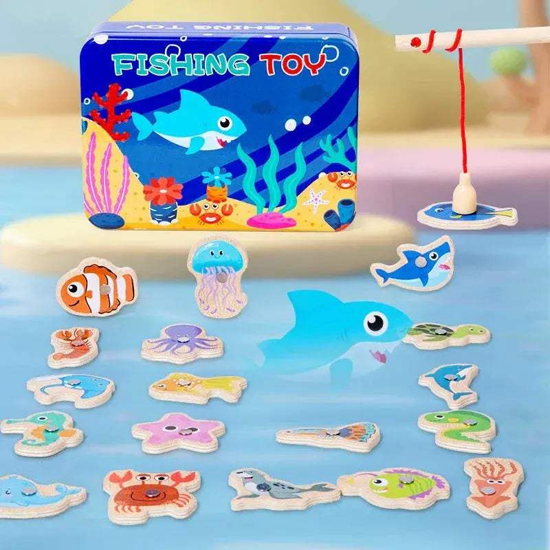 Wooden Magnetic Fishing Toy For Kids Marine Life Education - ToylandEU