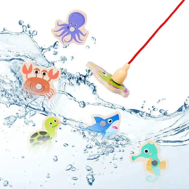Wooden Magnetic Fishing Toy For Kids Marine Life Education - ToylandEU
