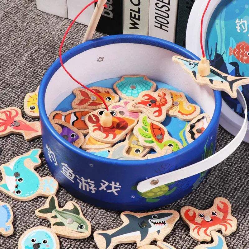 Wooden Magnetic Fishing Toy For Kids Marine Life Education - ToylandEU