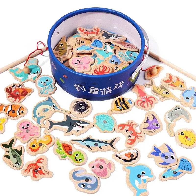 Wooden Magnetic Fishing Toy For Kids Marine Life Education - ToylandEU