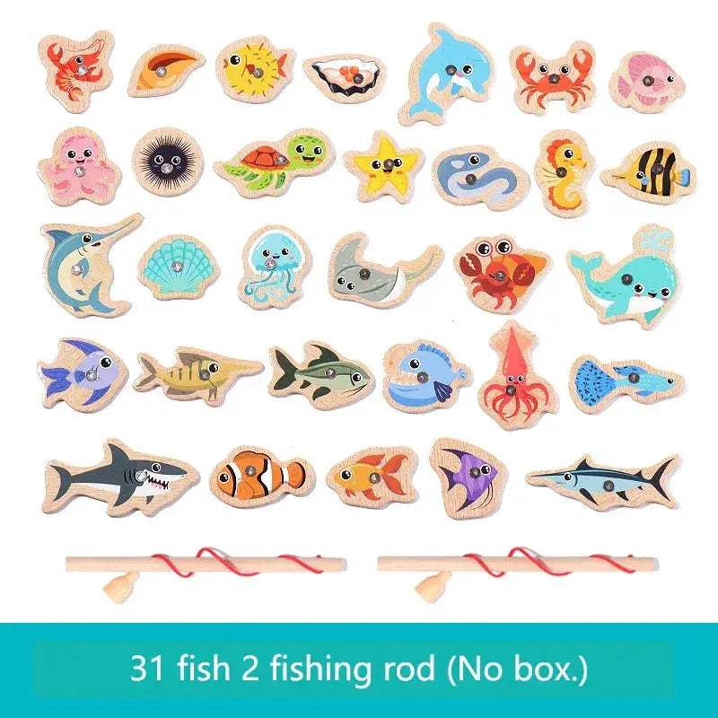 Wooden Magnetic Fishing Toy For Kids Marine Life Education - ToylandEU