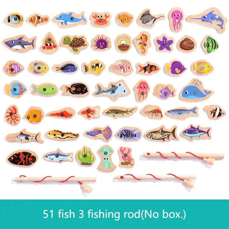 Wooden Magnetic Fishing Toy For Kids Marine Life Education - ToylandEU