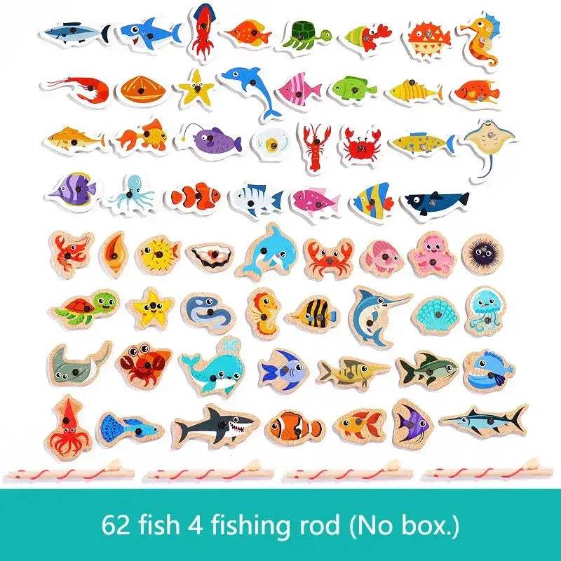 Wooden Magnetic Fishing Toy For Kids Marine Life Education - ToylandEU