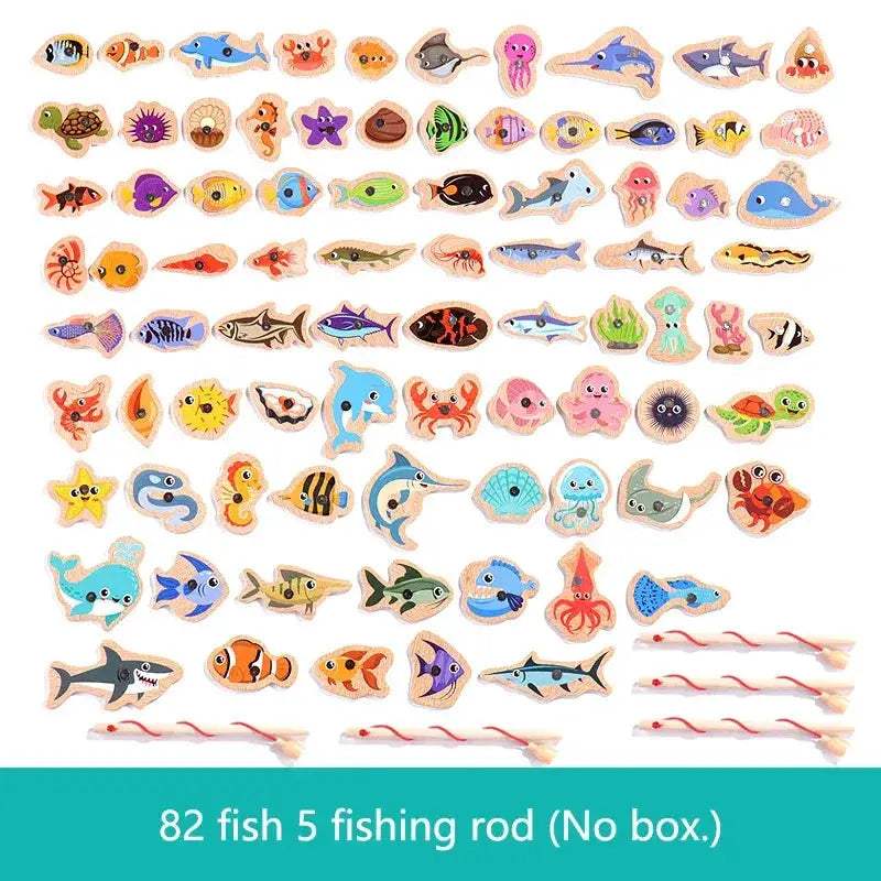 Wooden Magnetic Fishing Toy For Kids Marine Life Education - ToylandEU