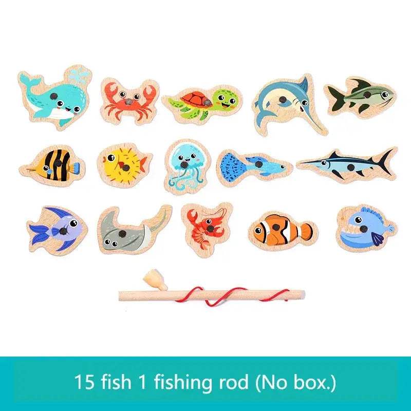 Wooden Magnetic Fishing Toy For Kids Marine Life Education - ToylandEU