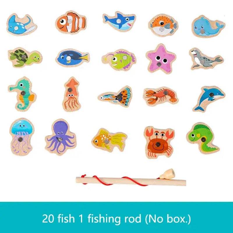 Wooden Magnetic Fishing Toy For Kids Marine Life Education - ToylandEU