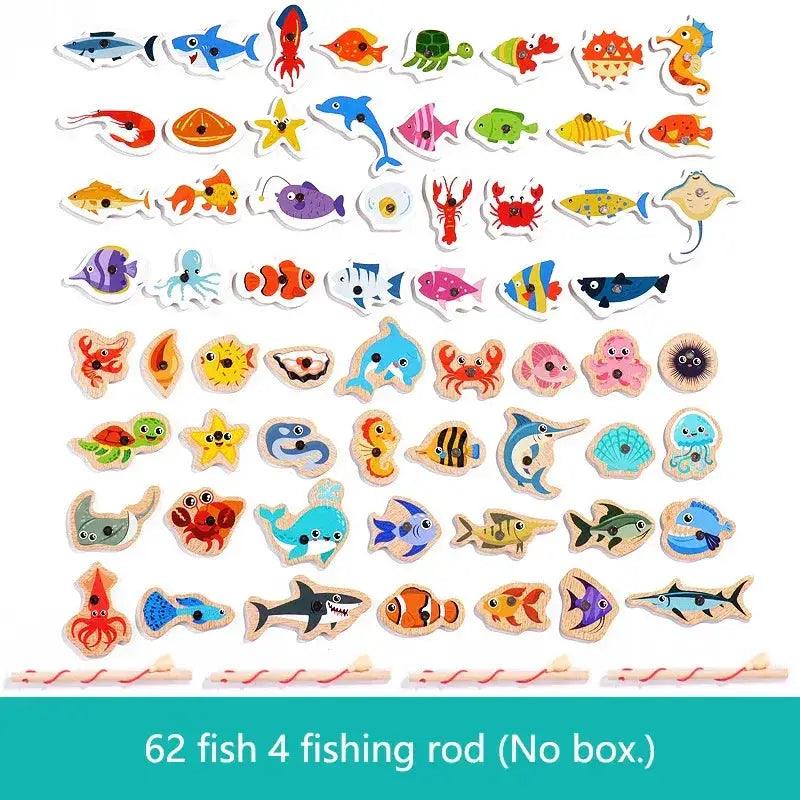  Wooden Magnetic Fishing Toy Marine Life CE Certified -  ToylandEU™
