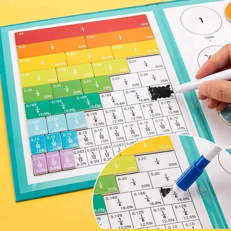  Wooden Magnetic Fraction Learning Math Toys for Children -  ToylandEU™