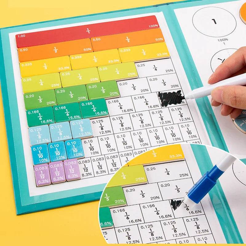 Wooden Magnetic Fraction Learning Math Toys for Children - ToylandEU