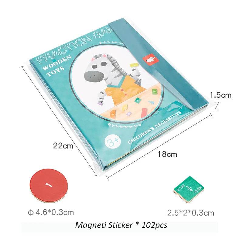 Wooden Magnetic Fraction Learning Math Toys for Children - ToylandEU