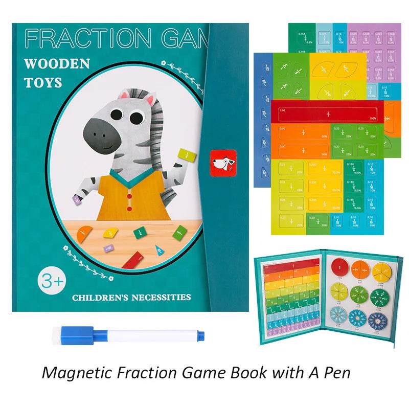 Wooden Magnetic Fraction Learning Math Toys for Children - ToylandEU