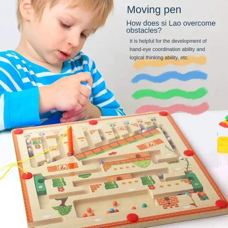 Wooden Magnetic Puzzle Board For Montessori Learning Counting - ToylandEU