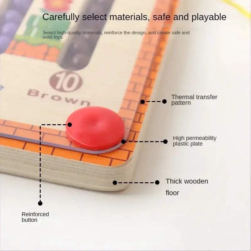 Wooden Magnetic Puzzle Board For Montessori Learning Counting - ToylandEU