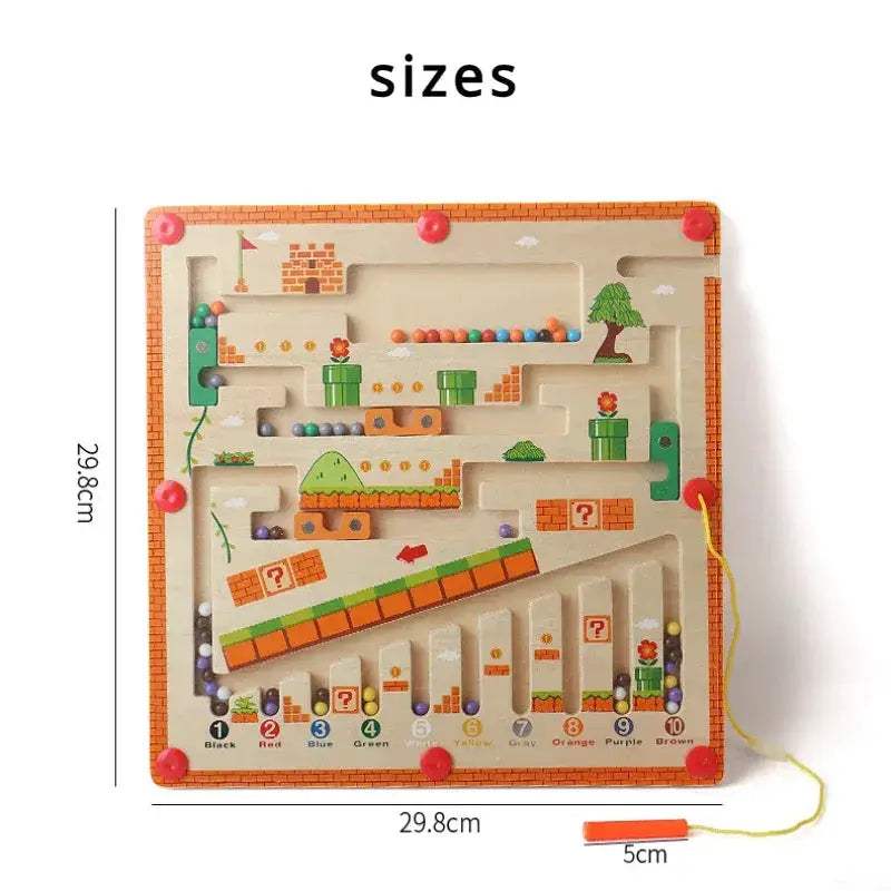 Wooden Magnetic Puzzle Board For Montessori Learning Counting - ToylandEU