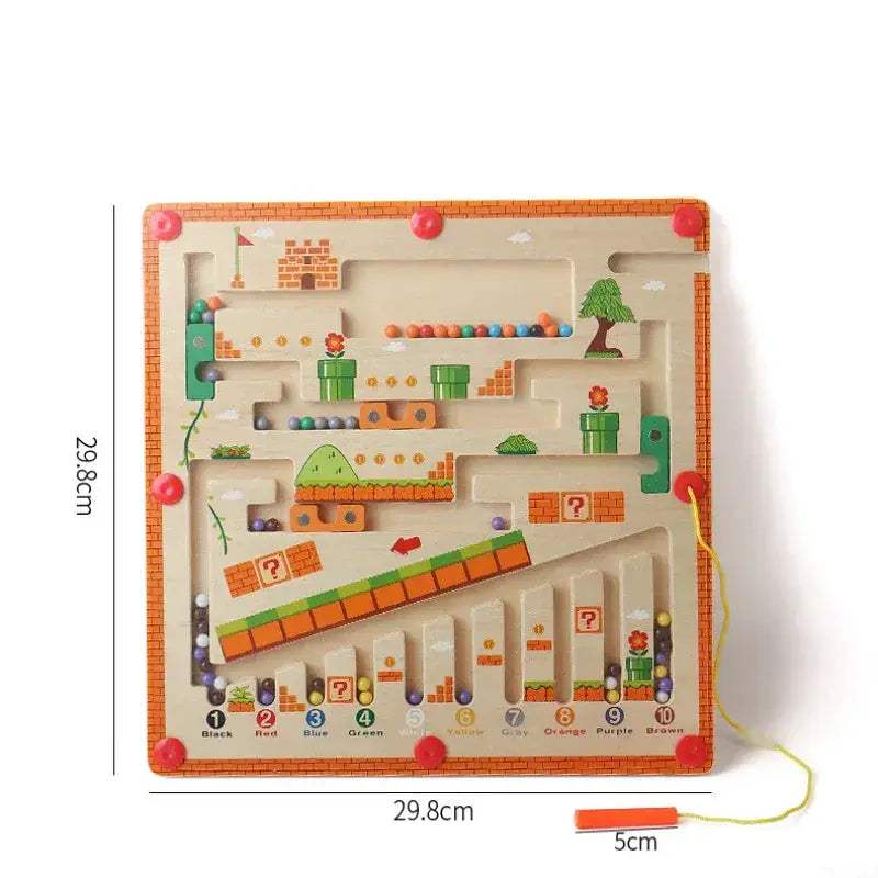 Wooden Magnetic Puzzle Board For Montessori Learning Counting - ToylandEU