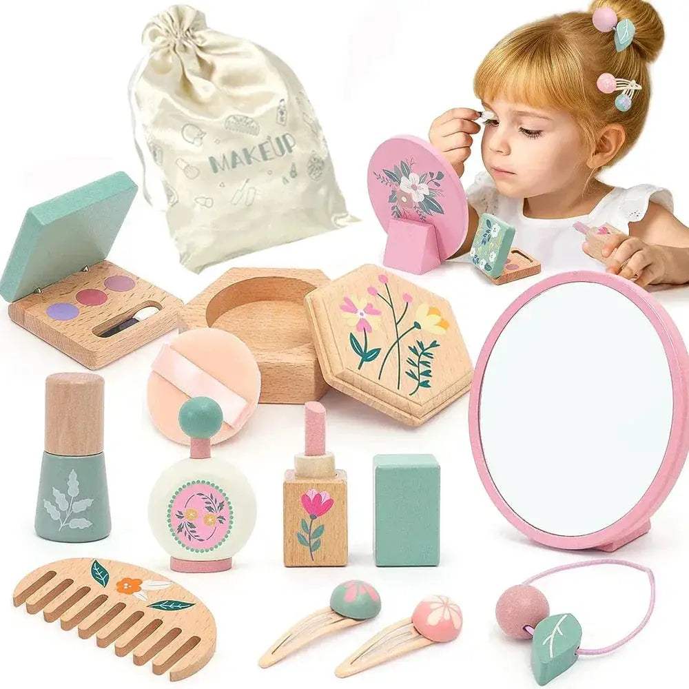 Wooden Makeup Toy Set For Kids Beech Wood Pretend Play - ToylandEU