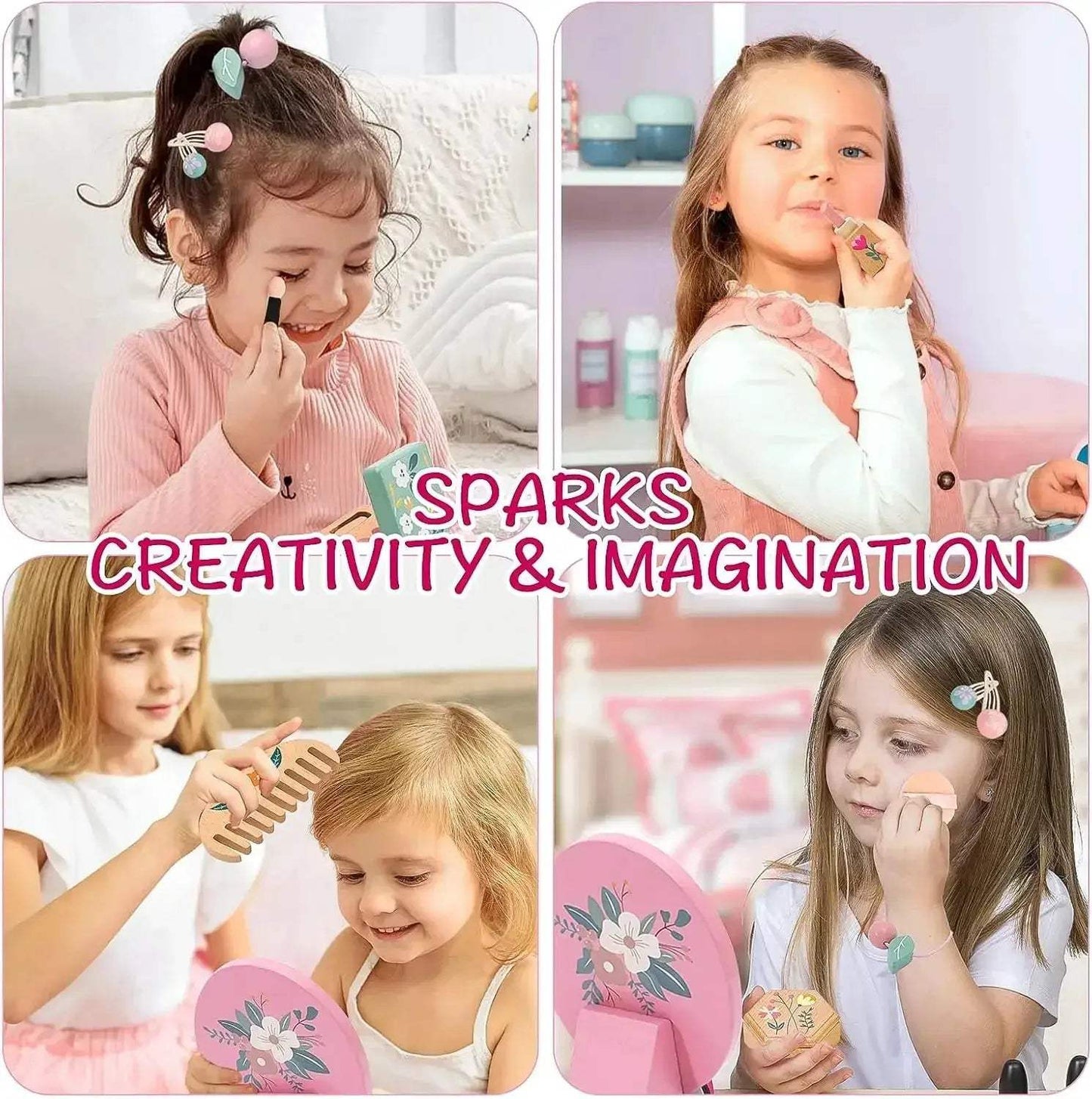Wooden Makeup Toy Set For Kids Beech Wood Pretend Play - ToylandEU