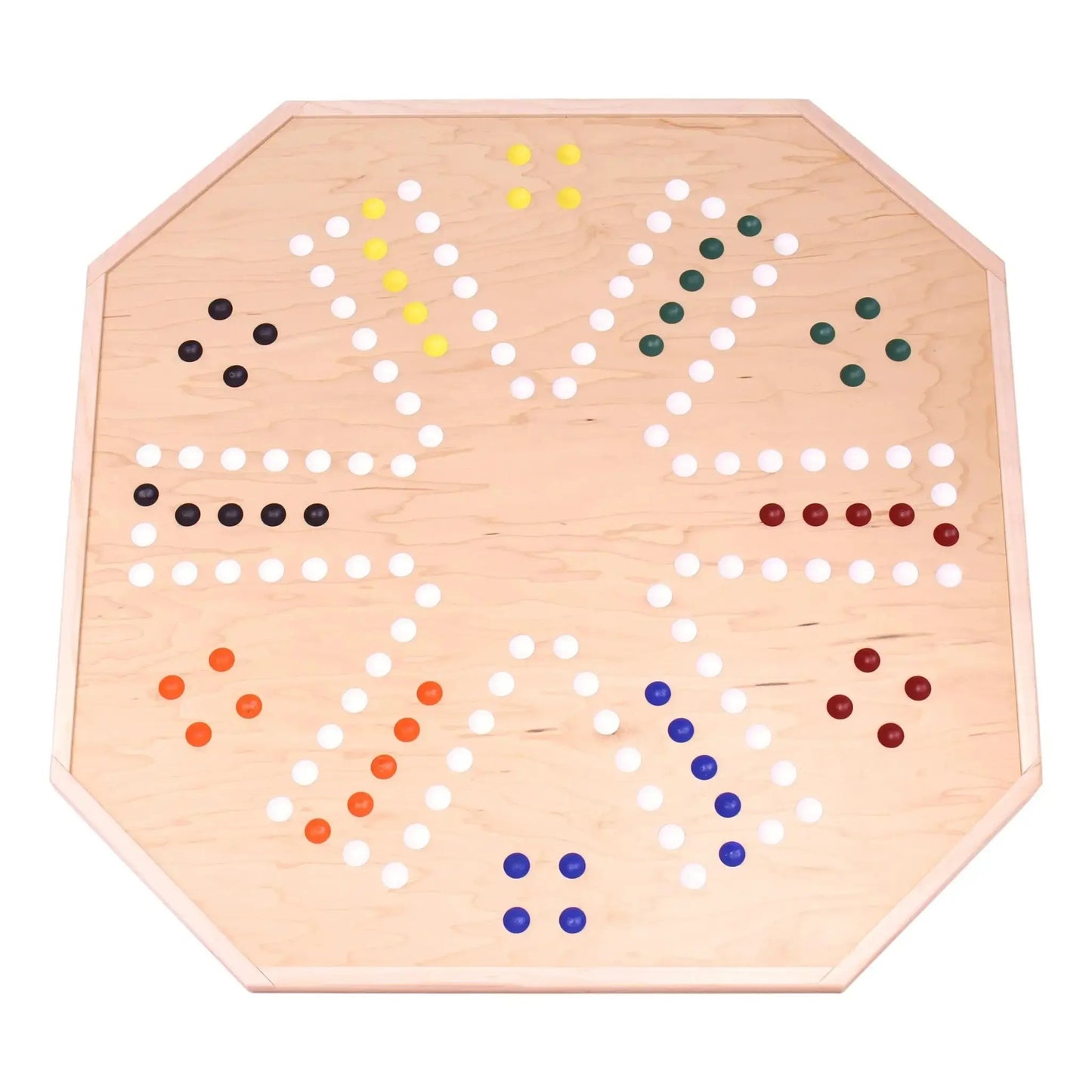 Wooden Marble Chase Board Game Set - 25" Wide Board - Double-Sided - ToylandEU