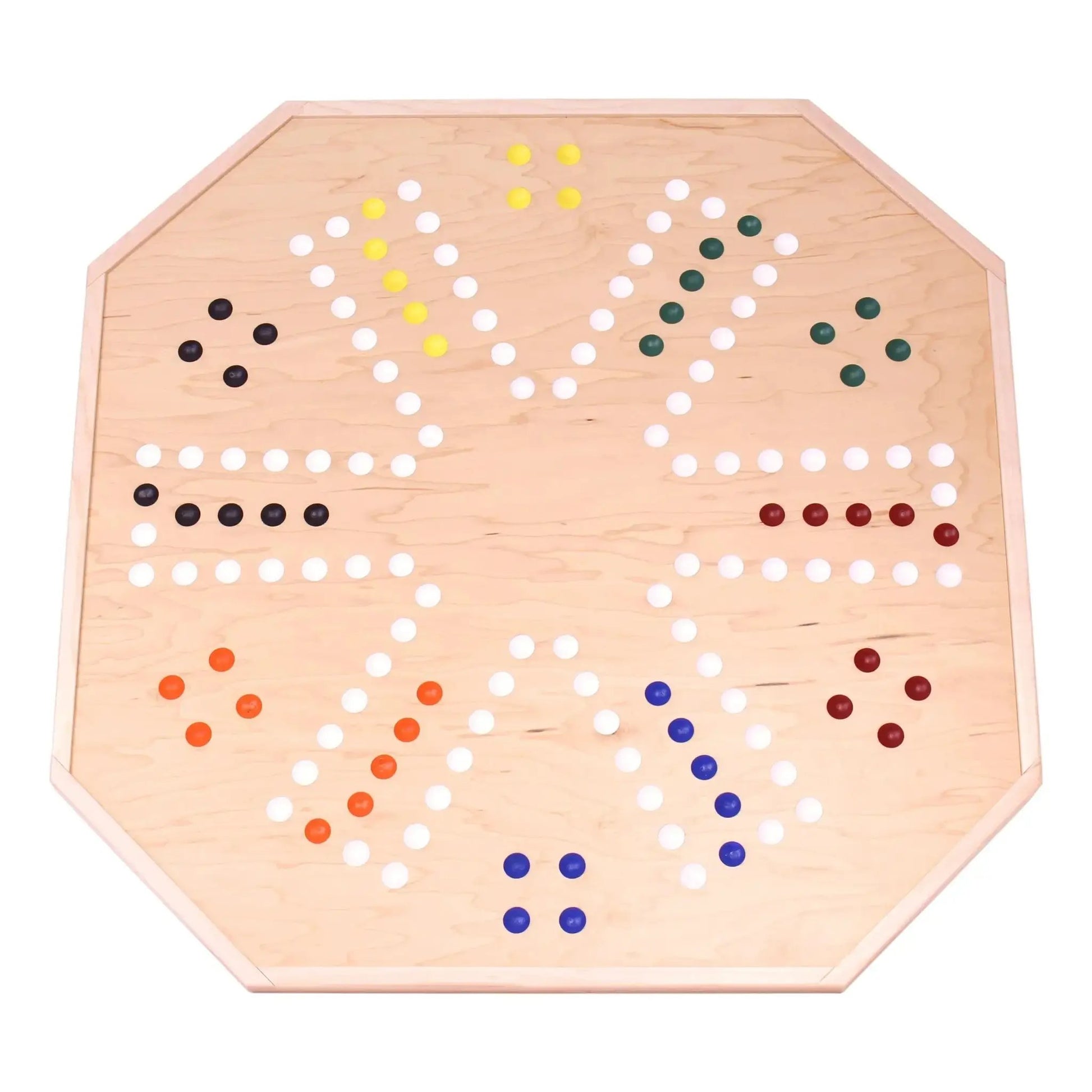 Wooden Marble Chase Board Game Set - 25" Wide Board - Double-Sided - ToylandEU
