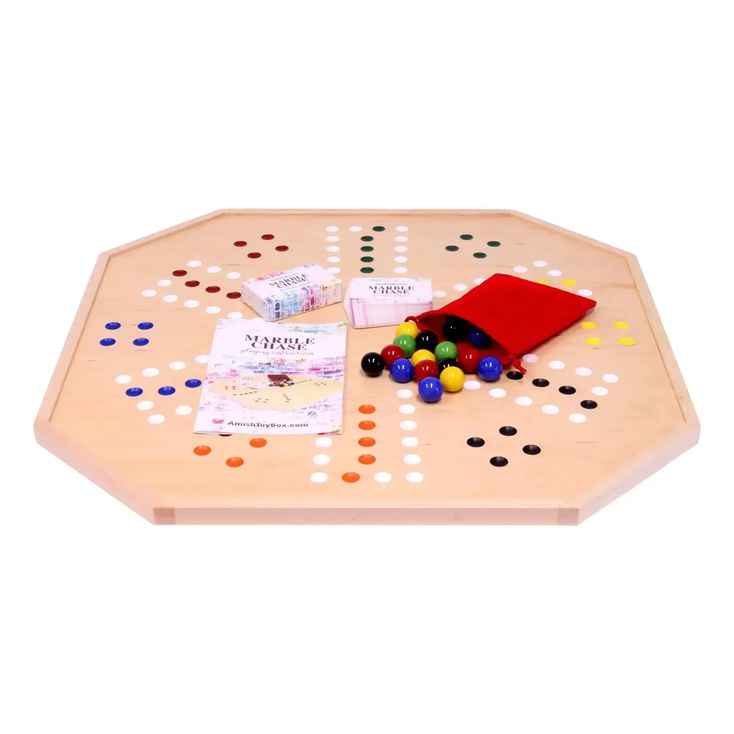  Wooden Marble Chase Board Game Set Double Sided Play -  ToylandEU™