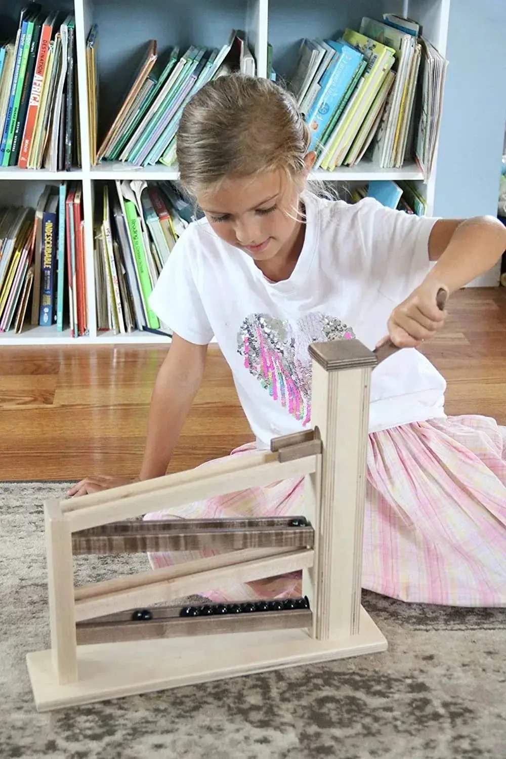 Wooden Marble Pump Toy, CPSIA-Approved, Non-Toxic Finish, Amish-Made - ToylandEU