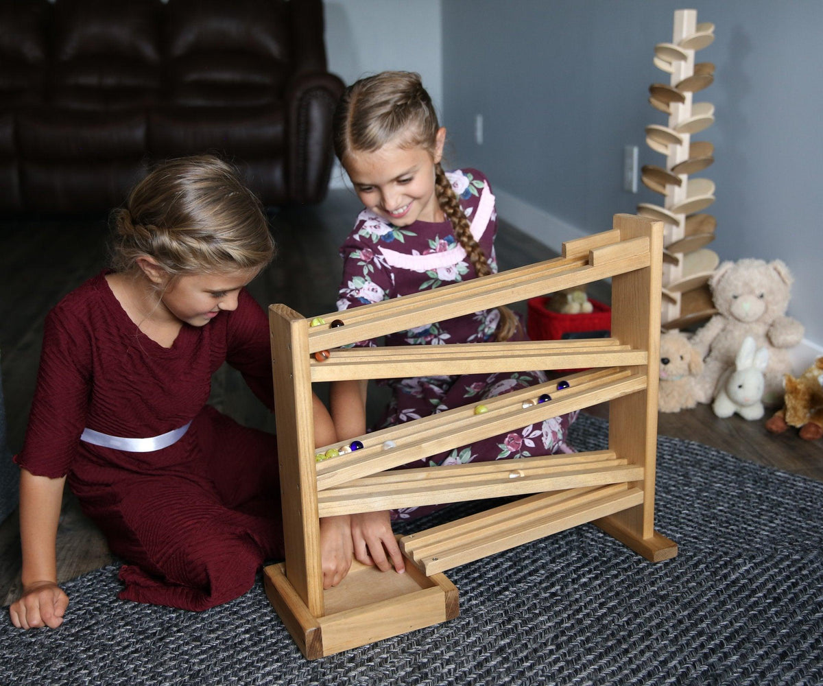  Wooden Marble Roller Racetrack Toy Child Safe Finish 