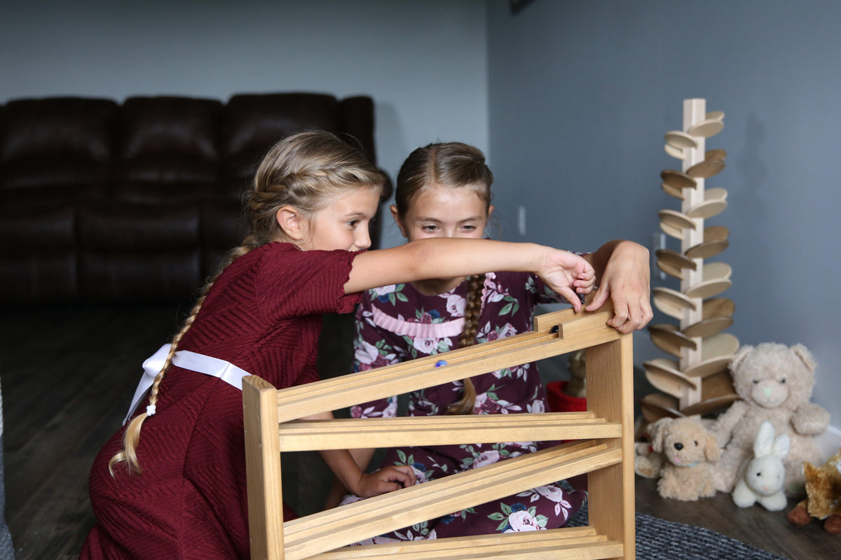  Wooden Marble Roller Racetrack Toy Child Safe Finish 