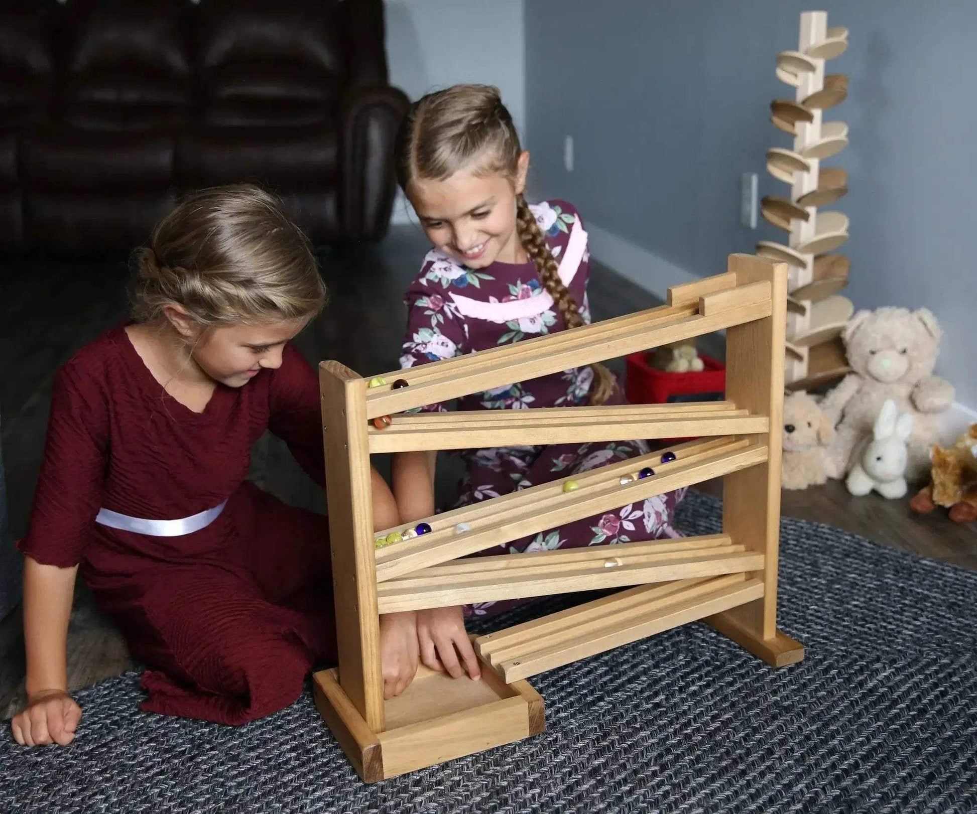 Wooden Marble Roller Racetrack Toy - Child-Safe Finish - ToylandEU