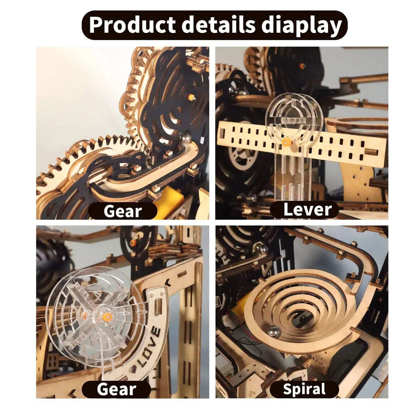 Wooden Marble Run 3D Puzzle Kit For Brain Teasers Gift - ToylandEU