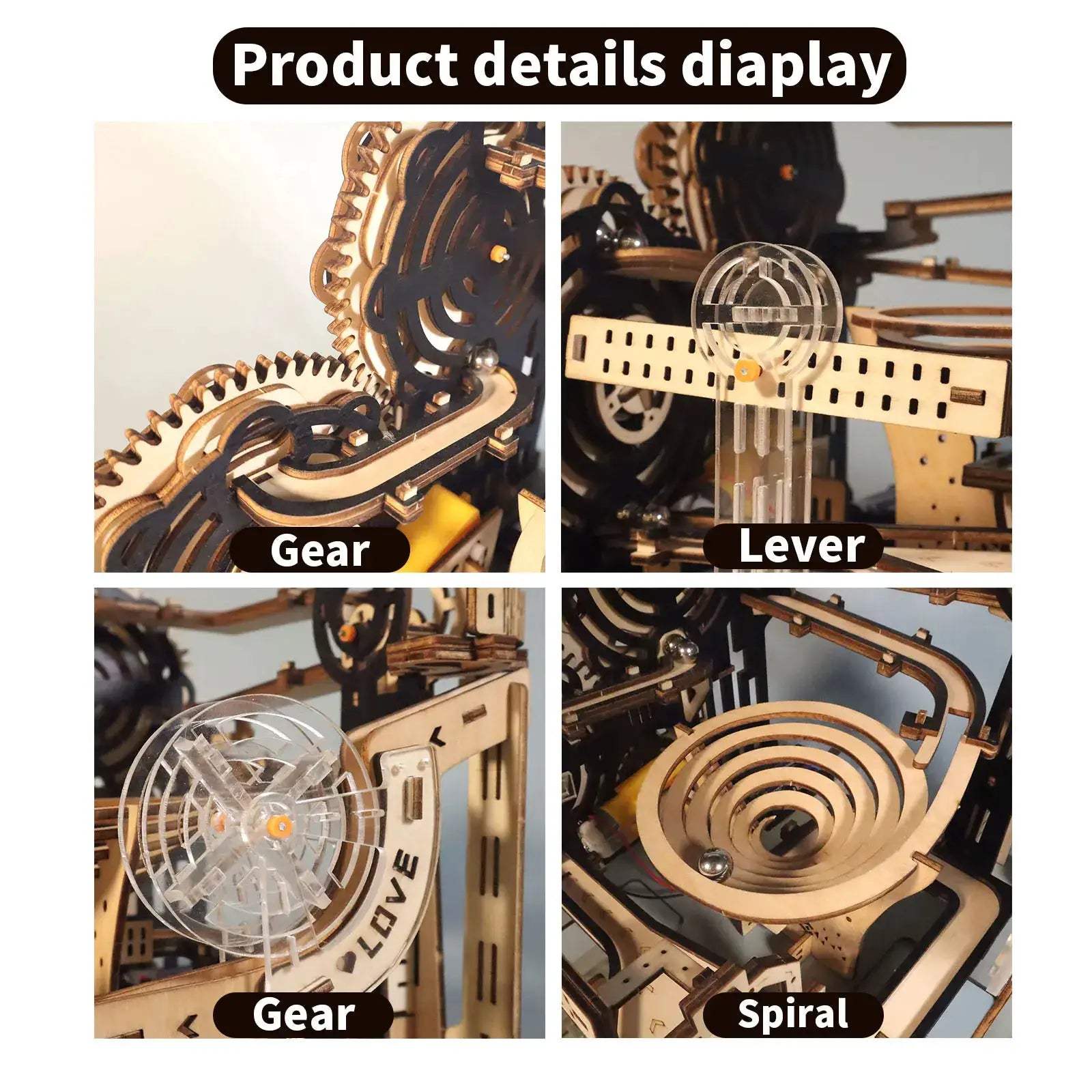 Wooden Marble Run 3D Puzzle Kit For Brain Teasers Gift - ToylandEU