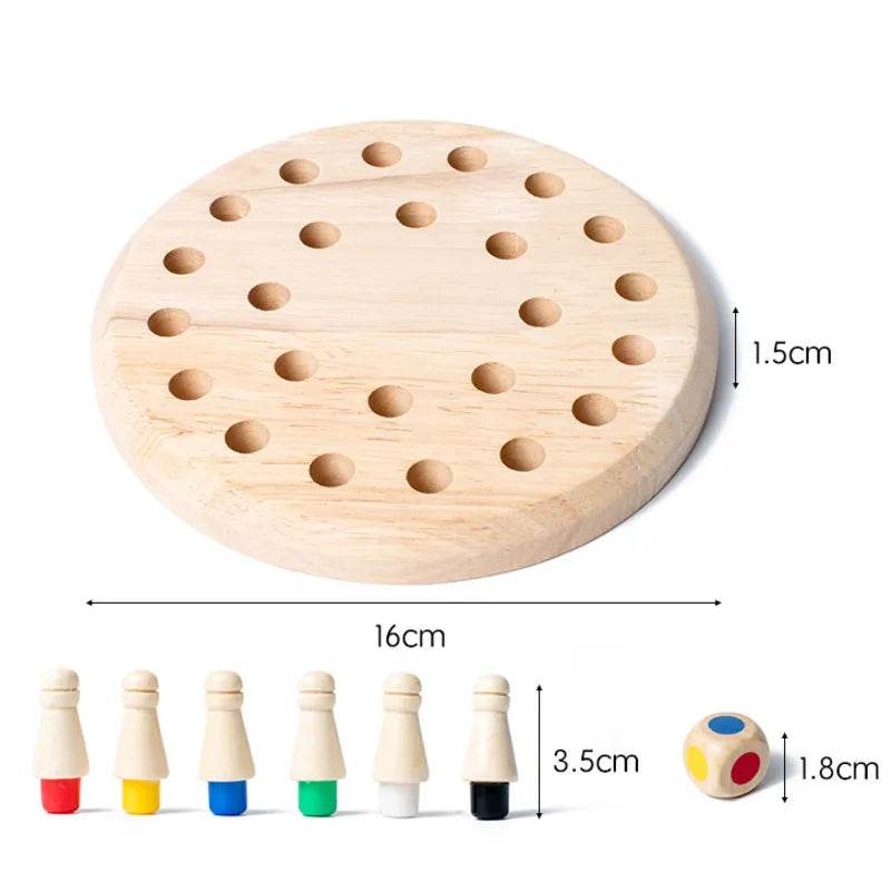 Wooden Memory Match Stick Chess Color Game Board Puzzles Montessori Educational Toy for Children - ToylandEU