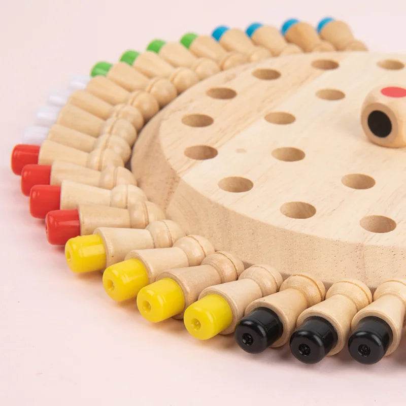 Wooden Memory Match Stick Chess Color Game Board Puzzles Montessori Educational Toy for Children - ToylandEU