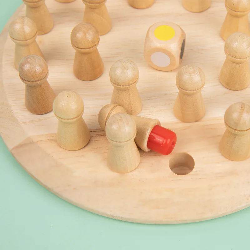 Wooden Memory Match Stick Chess Color Game Board Puzzles Montessori Educational Toy for Children - ToylandEU