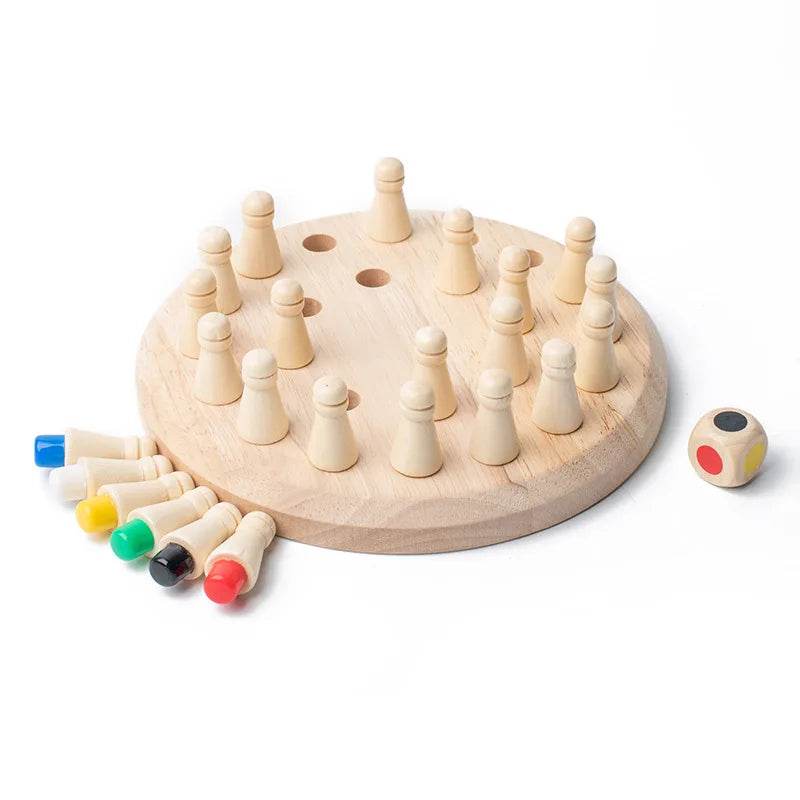 Wooden Memory Match Stick Chess Color Game Board Puzzles Montessori Educational Toy for Children - ToylandEU